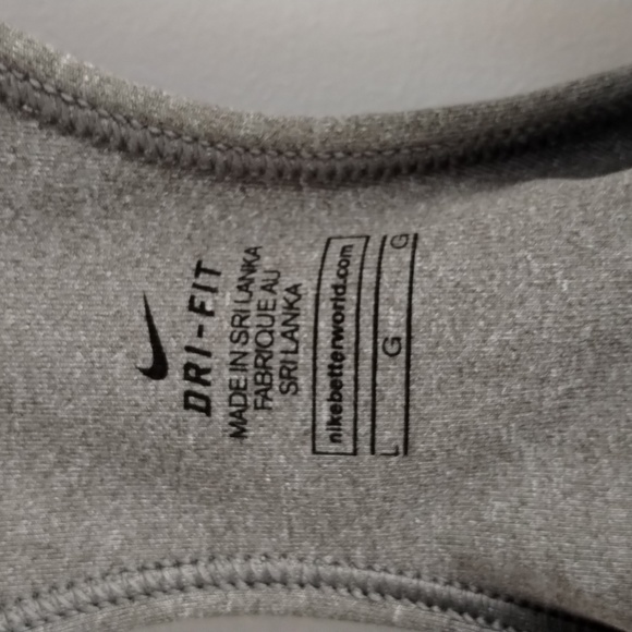 NIKE Athletic Sports Bra Swoosh Logo Gym Workout Dri-Fit Exercise Yoga Pilates L - Picture 3 of 3